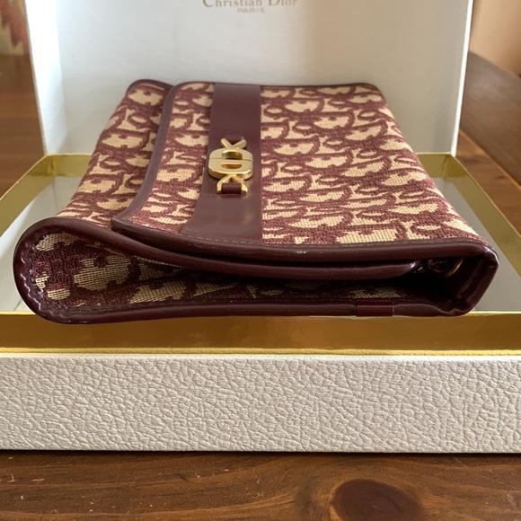 Vintage Christian Dior Burgundy Trotter Chain Shoulder Bag - Picture 9 of 11